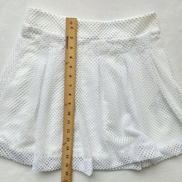Banana Republic White Mesh Net Mini Skirt Pleated Tennis Cute Coquette Summer 2 - Picture 10 of 10